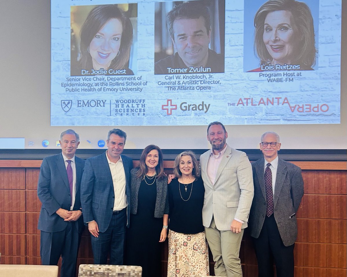 Dr. Jodie L. Guest (@jlguest) on Twitter photo Thanks to <a href="/CarlosdelRio7/">Carlos del Rio</a> and <a href="/TheAtlantaOpera/">The Atlanta Opera</a> for putting together a discussion of pandemics and the arts. It was a privilege to be on the panel with <a href="/LoisReitzes/">Lois Reitzes</a>, <a href="/tommerzz/">Tomer Zvulun</a>, @EricPaulLeue, and Stefan Goldberg. <a href="/EmoryRollins/">Emory Public Health</a> <a href="/emoryhealthsci/">Emory Health</a> Thanks to <a href="/CarlosdelRio7/">Carlos del Rio</a> and <a href="/TheAtlantaOpera/">The Atlanta Opera</a> for putting together a discussion of pandemics and the arts. It was a privilege to be on the panel with <a href="/LoisReitzes/">Lois Reitzes</a>, <a href="/tommerzz/">Tomer Zvulun</a>, @EricPaulLeue, and Stefan Goldberg. <a href="/EmoryRollins/">Emory Public Health</a> <a href="/emoryhealthsci/">Emory Health</a>