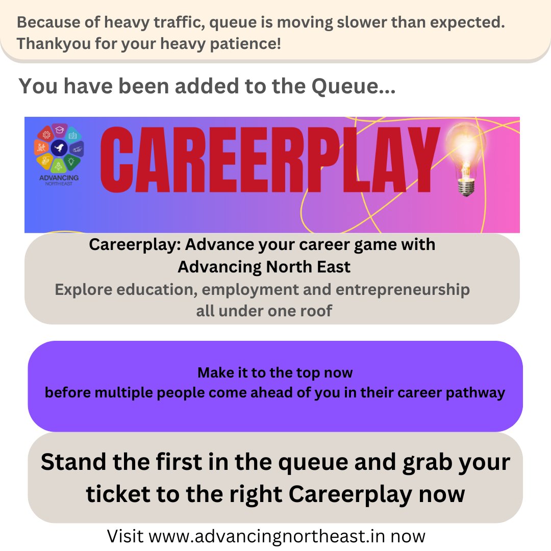 Can't score Coldplay tickets? Don't sweat it!
Your Careerplay is where the real action is!
Your future needs the spotlight too. Navigate your way through career &amp; livelihood opportunities with Advancing North East.
<a href="/NEC_GoI/">NorthEasternCouncil</a>