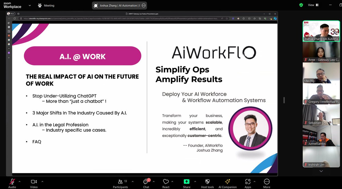 glcsg's tweet photo. Gateway Law Corporation had an insightful session with Joshua Zhang, diving into the real impact of AI on the future of work.

Exciting times ahead as we continue to adapt and innovate!

#AI #FutureOfWork  #Innovation  #TechTransformation #GatewayLawCorporation https://t.co/iUoP9kA5BS