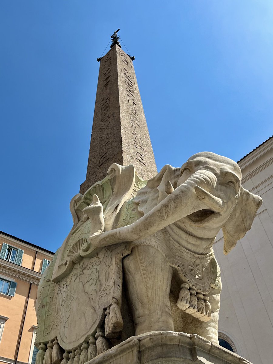 caputmundiHeidi's tweet image. Sta ridendo? L'ho notato solo ora ~ sembra così felice! 

L'elefante del #Bernini 
Piazza della Minerva

#Roma 🤍
#Rome