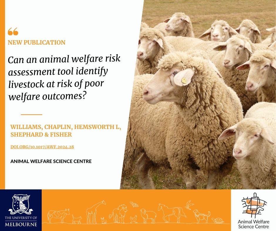 Animal Welfare Science Centre (@awscicent) on Twitter photo "The Animal Welfare Risk Assessment Tool was good at identifying farms with poor livestock welfare" - <a href="/AWSciCent/">Animal Welfare Science Centre</a> <a href="/SciMelb/">Science at Melbourne</a> helps target response by enforcement to facilitate intervention, prompt welfare improvement & decrease in reoffending: cambridge.org/core/journals/… "The Animal Welfare Risk Assessment Tool was good at identifying farms with poor livestock welfare" - <a href="/AWSciCent/">Animal Welfare Science Centre</a> <a href="/SciMelb/">Science at Melbourne</a> helps target response by enforcement to facilitate intervention, prompt welfare improvement & decrease in reoffending: cambridge.org/core/journals/…