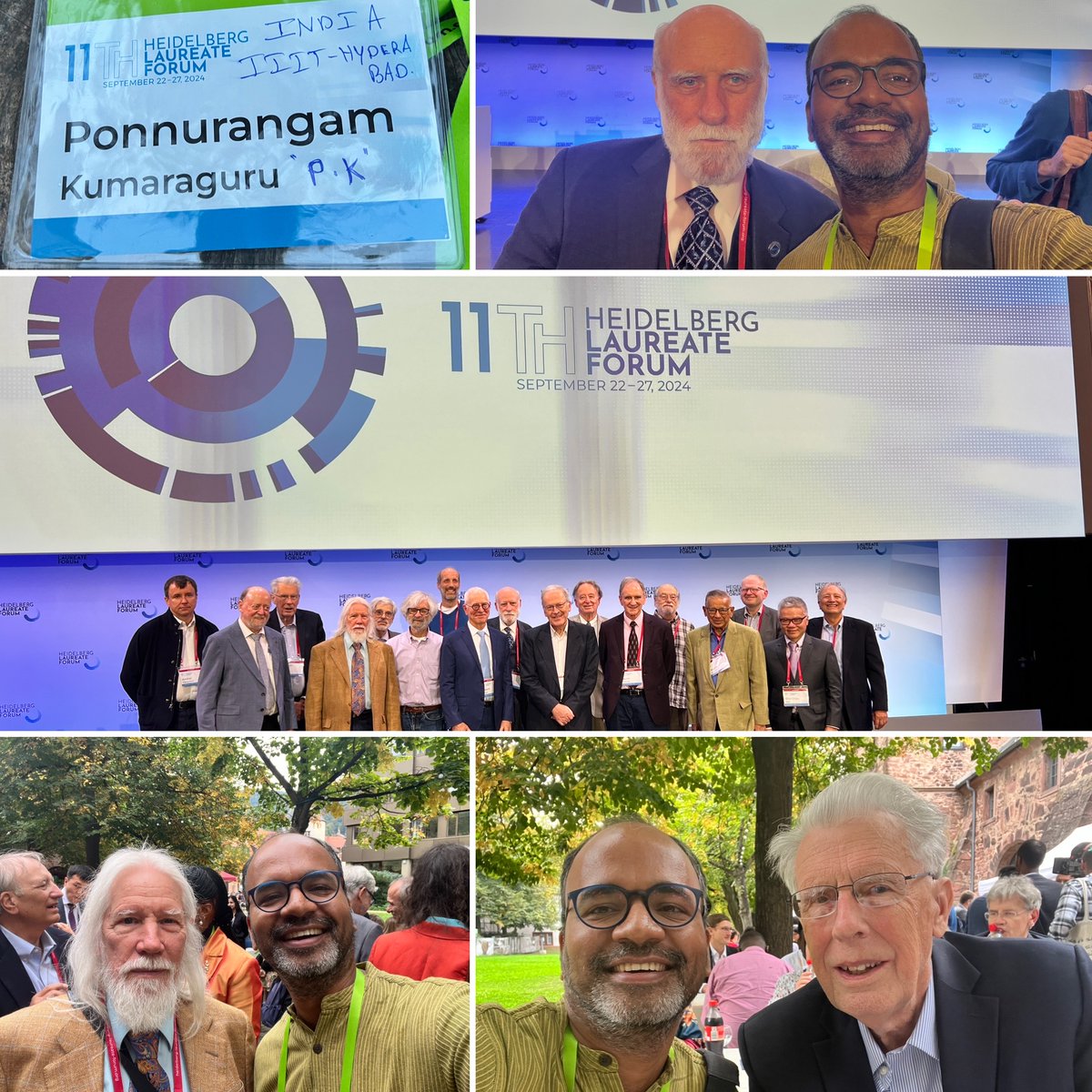 ponguru's tweet image. Surreal 😇 🤩 feeling being in the same room w/ some of the greatest minds in CS &amp;amp; Math! ❤️ Fanboy moments &amp;amp; intriguing conversations w/ @TheOfficialACM Turing Awardees, Dr. Vint Cerf, Prof. John Hopcroft, &amp;amp; Mr. Whitfield Diffie ❤️ #ProfGiri #Day0 #HLF24 #Heidelberg /c  @HLForum