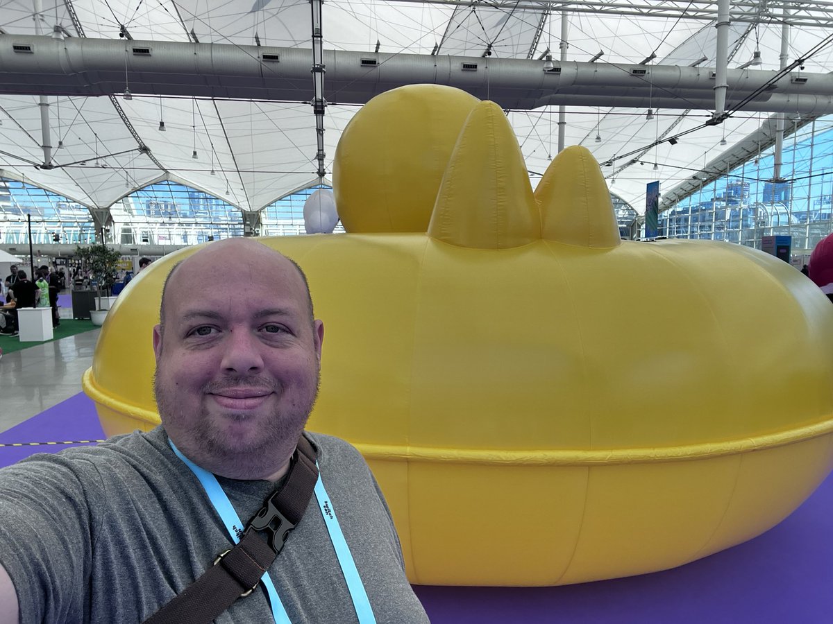 KosherBaconJam's tweet photo. Everyone took photos at the front of the duck but I know how much you all love butt emotes. Dare to be different. 
#TwitchConSanDiego #TwitchCon #twitch #streamer #Duck #duckgame https://t.co/PlqPfTNPGa
