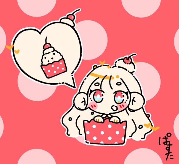 PASUTA_115's tweet image. カップケーキになりきり隊！

＃オリジナルイラスト
＃オリジナルキャラクター
＃カップケーキ
＃女の子