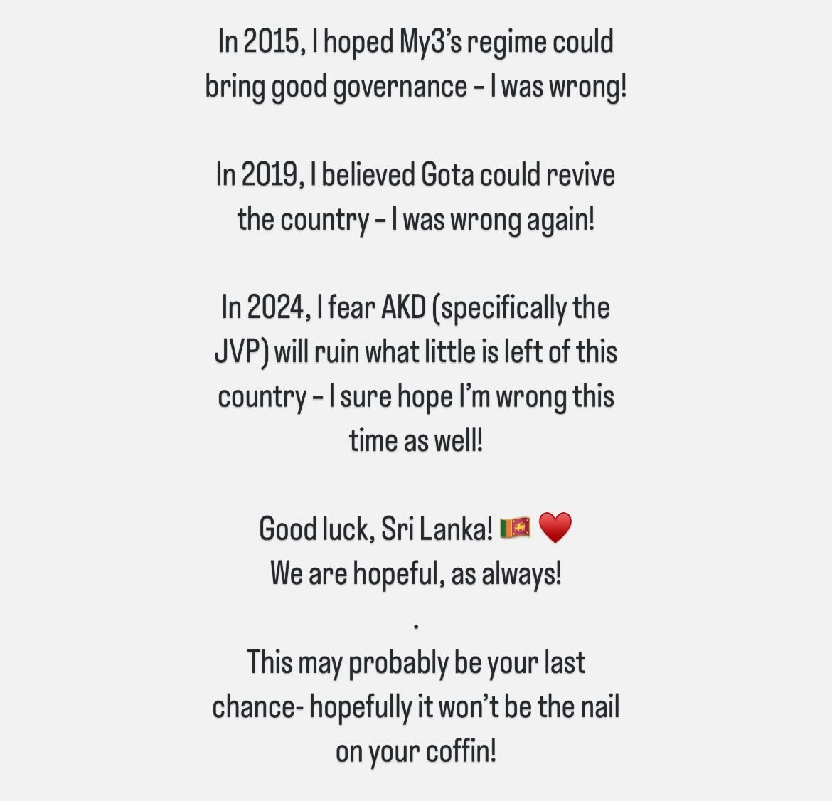 shaasthru's tweet photo. Hopeful! 🇱🇰 
.
#SriLanka #Election https://t.co/uG5L6xuBHJ