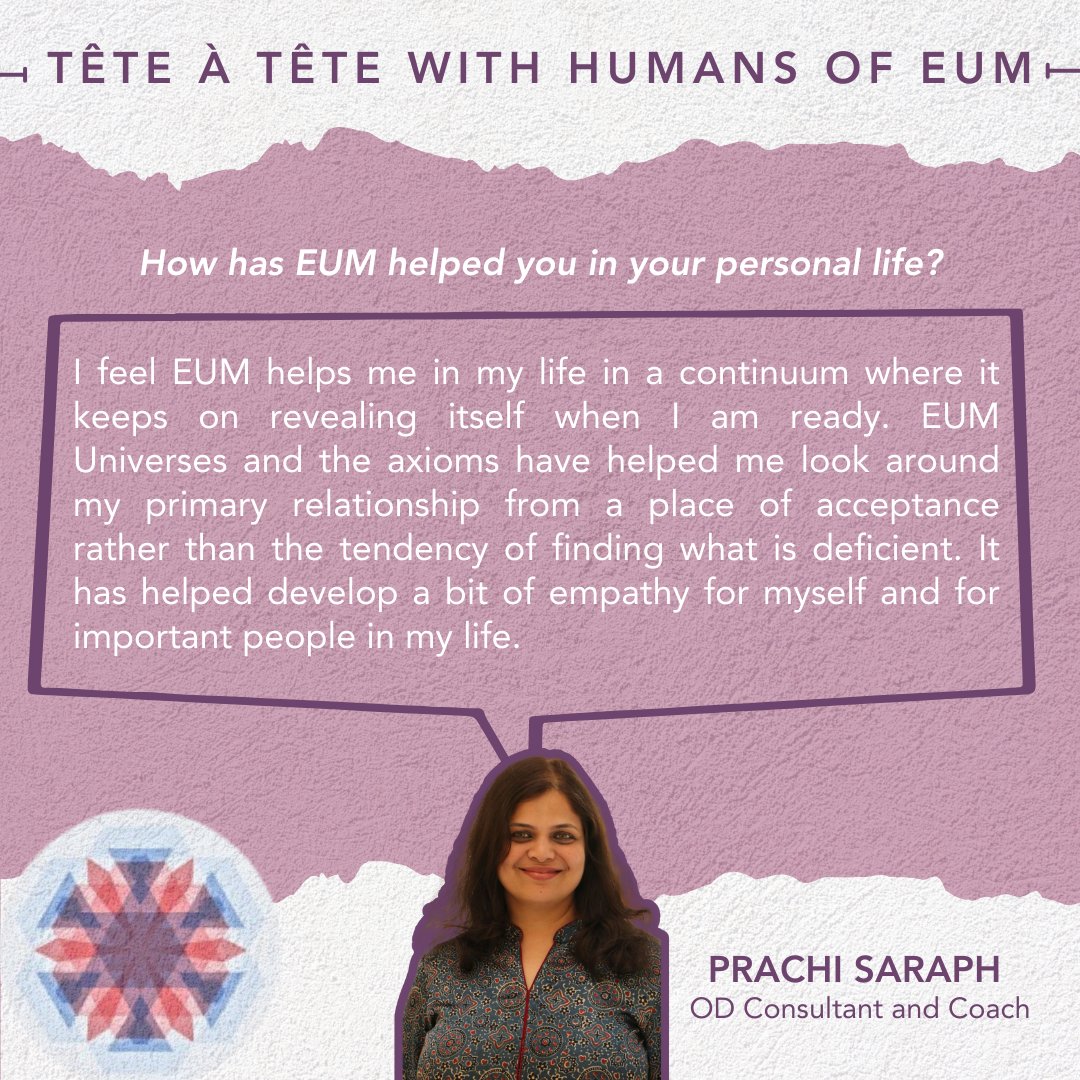 “Over the years, the basic constructs of parthood &amp; wholeness getting expressed through different universes have helped me untangle and, from time to time, tap into that intrinsic force that helps me move forward,” says Prachi Saraph.
