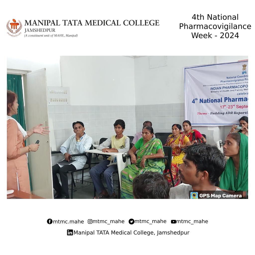 mtmc_mahe's tweet photo. Department of Pharmacology celebrated the 4th National Pharmacovigilance Week from 17th to 23rd September, 2024 by conducting awareness sessions at the community level while highlighting the importance of reporting Adverse Drug Reactions.

#NPW2024 #pharmacovigilance https://t.co/F2lZNqaHk7