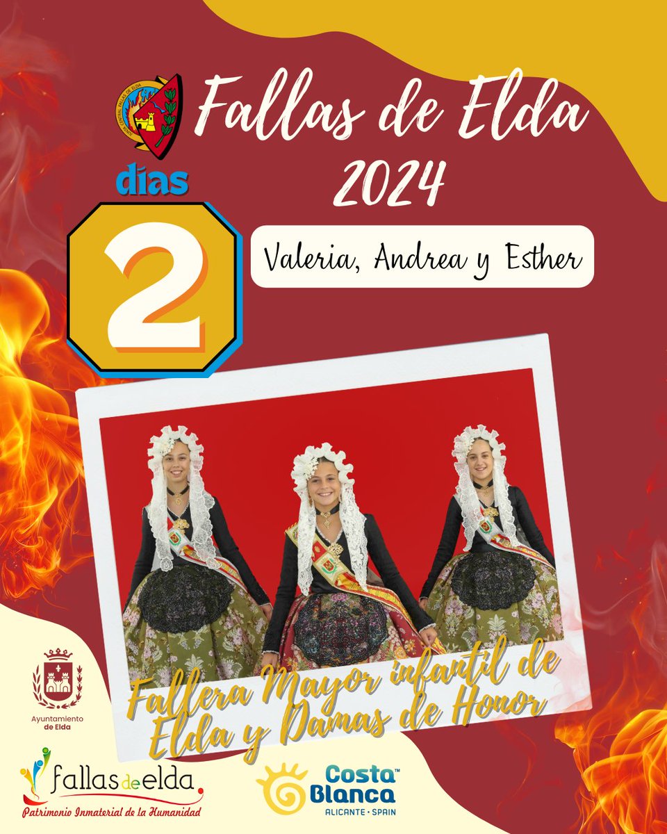 🎀¡2 días para Fallas!🎀

¡Nuestras jóvenes representantes ya están listas para la fiesta!

#JuntaCentralFallasElda #FallasElda #EldaenFallas #elda #madeinelda #JuntsMolemMés #FallesUNESCO #SomPatrimoni #fallas #fiestadelfuego #alicante #valencia #comunidadvalenciana #fallascv