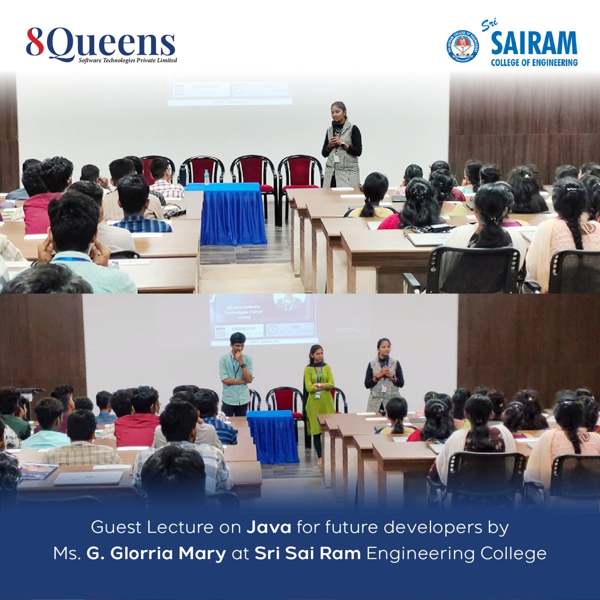 8queenstech's tweet image. Excited to announce a hands-on workshop, "Java Driven Web Essentials: Build, Design, and Deploy," led by Ms. G. Glorria Mary from 8Queens Software Technologies at Sri Sai Ram Engineering College! #JavaWorkshop #WebDevelopment #8Queens #LearningByDoing