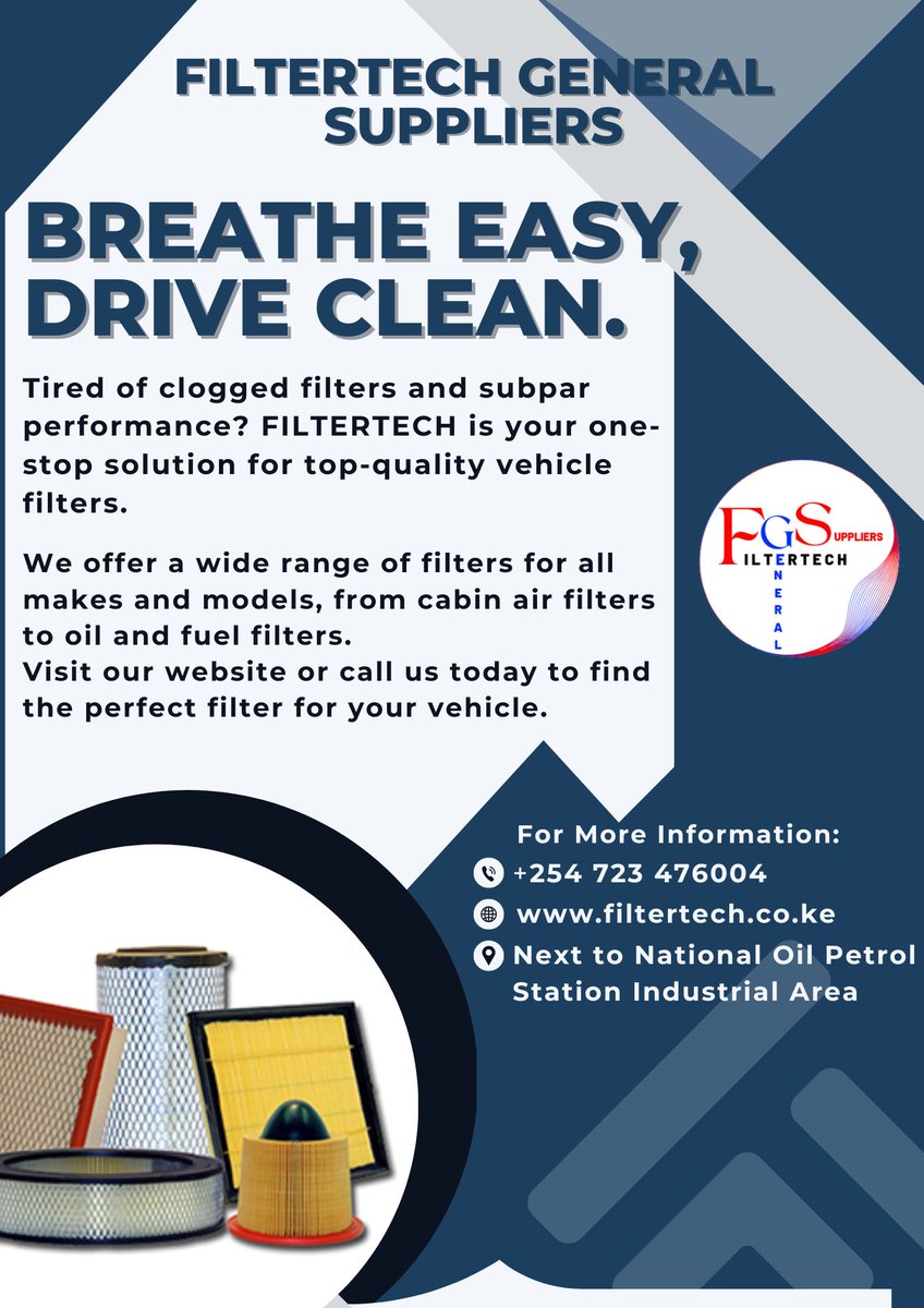 Filtertech_GS's tweet image. filtertech.co.ke #VehicleFilters #CarMaintenance #EngineHealth