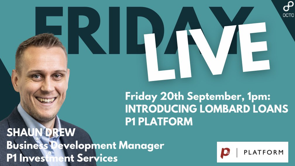 @octomembers (@octomembers) on Twitter photo Friday Live now on-demand: Lombard Loans and <a href="/p1investment/">P1 Investment</a>
After a quick summary of P1, Shaun explains by presentation the main features and benefits of the facility for advisers and their clients.
Keep an eye out for more Friday Live sessions as we are bring more each month. Friday Live now on-demand: Lombard Loans and <a href="/p1investment/">P1 Investment</a>
After a quick summary of P1, Shaun explains by presentation the main features and benefits of the facility for advisers and their clients.
Keep an eye out for more Friday Live sessions as we are bring more each month.