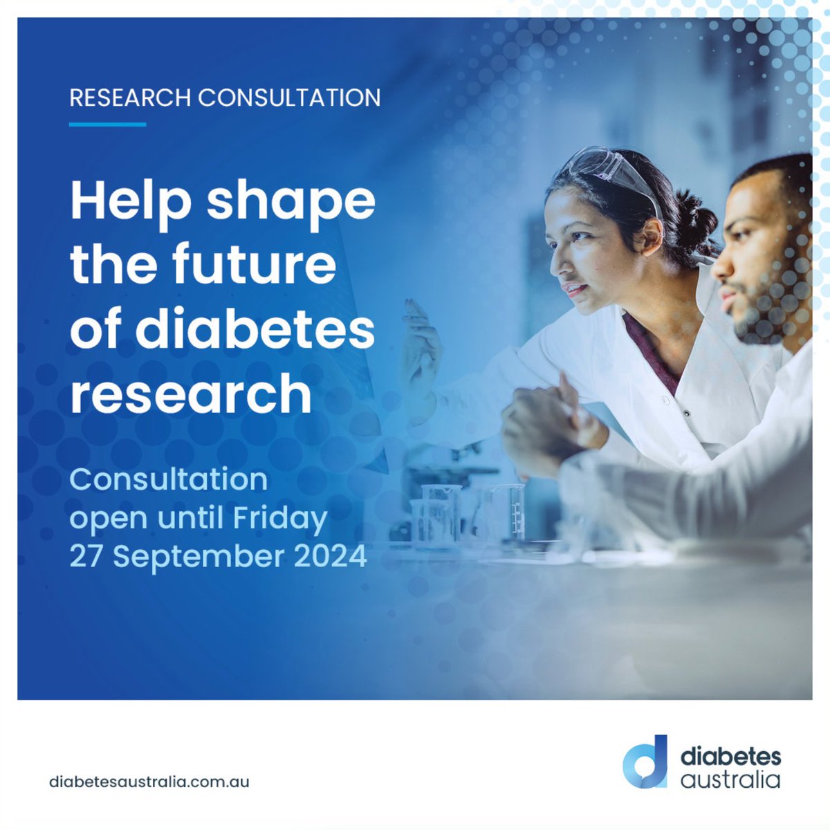 Australian Diabetes Society (@audiabetessoc) on Twitter photo Help shape the future of diabetes research!
<a href="/DiabetesAus/">Diabetes Australia</a> has released a consultation paper seeking views on their research vision, purpose, strategic goals and approach.
The survey will close on Friday, 27th September 2024 at 5:00pm (AEST).
Learn more: bit.ly/4ezn56g Help shape the future of diabetes research!
<a href="/DiabetesAus/">Diabetes Australia</a> has released a consultation paper seeking views on their research vision, purpose, strategic goals and approach.
The survey will close on Friday, 27th September 2024 at 5:00pm (AEST).
Learn more: bit.ly/4ezn56g