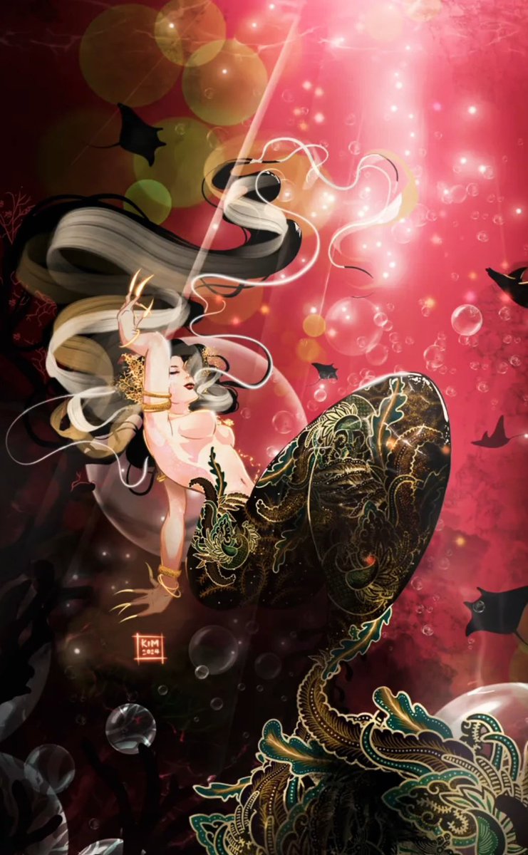 kymnasyrah's tweet photo. Meet Dayang..

A Nusantara siren who danced beneath the sea together with her favourite companion ikan pari..  

Sedapnya..asam pedas ikan pari.. https://t.co/ArNQrOls91