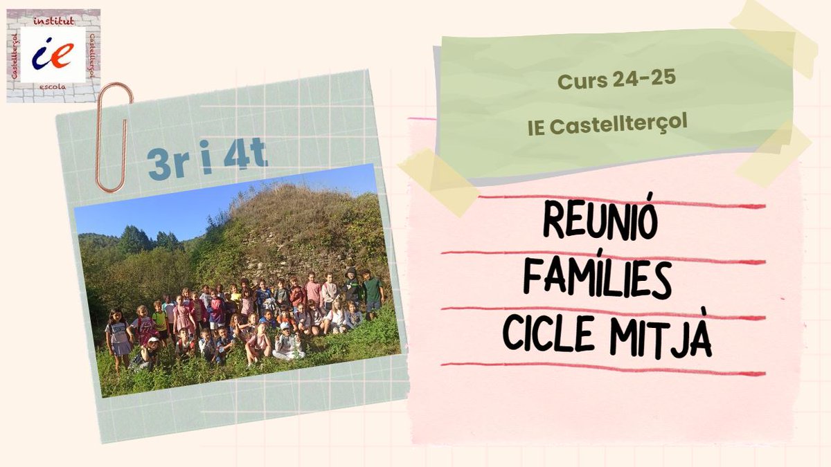 CICLE MITJÀ REUNIÓ DE PRINCIPI DE CURS dlvr.it/TDZNk8
