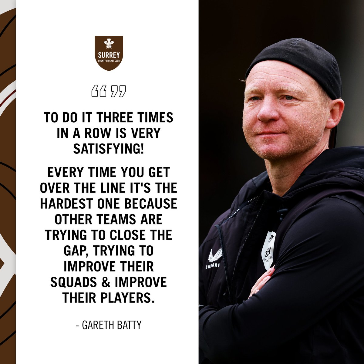 🗣️ Gareth Batty on winning a third consecutive County Championship...

🤎 | #SurreyCricket