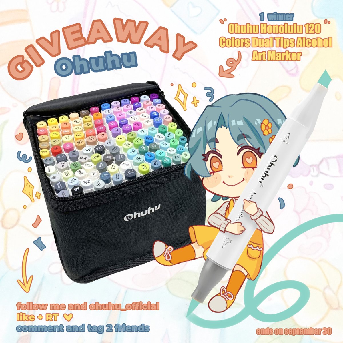 NolightArtist's tweet image. 🎉¡SORTEO / GIVEAWAY ! 🎉
Participa y gana un estuche: Ohuhu Honolulu 120 Colors Dual Tips Alcohol Art Marker

✈️Cualquier puede participar siguiendo estas reglas:

🚀Sígueme a mi y a @Ohuhu_official 
❤️Like + RT
💭Comenta y taggea a 2 amigos
Termina el 30 de septiembre ¡Suerte!
