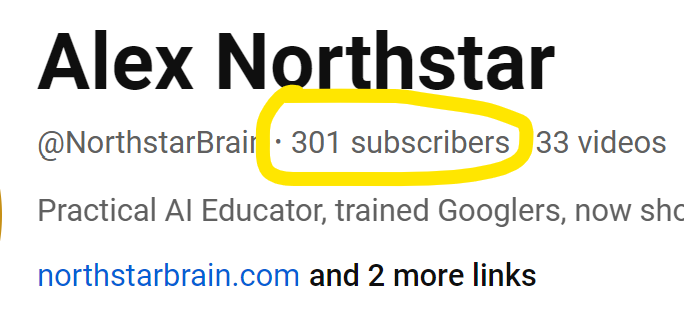 NorthstarBrain's tweet photo. 300 subs on YT, THANK YOU!

I'm starting to do more videos there, deeper practical guides on AI automation and assistants.

(just search "alex northstar")