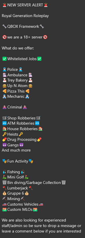 RoyalGenRP's tweet image. Join Here discord.gg/ka33dzjkPS

#FiveM #fivemroleplay #GTARP #royalgenerationrp #discord #joinnow