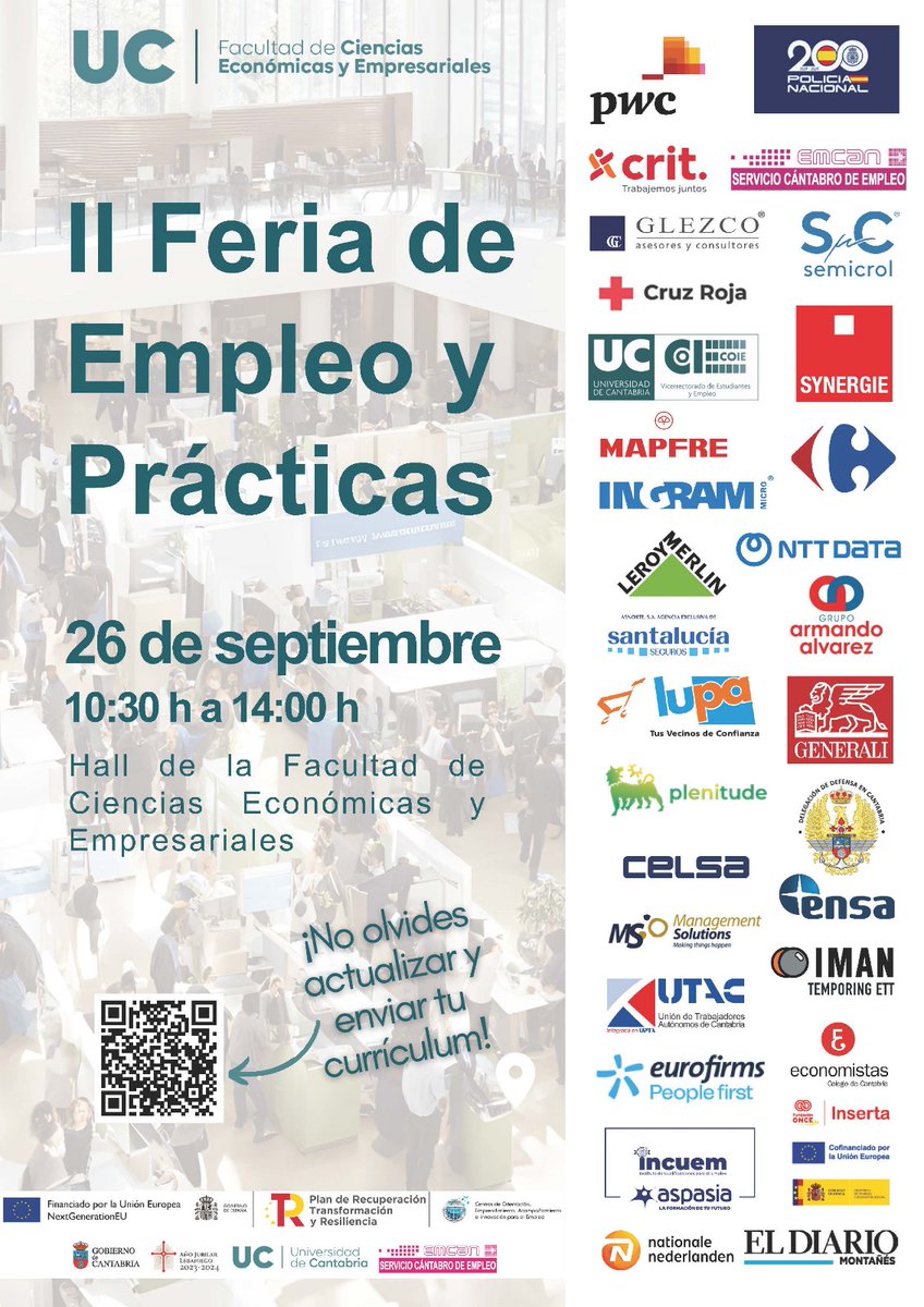 Todo listo para la II Feria de Empleo y Prácticas de la <a href="/feconomicasuc/">Feconomicasuc</a>. ¡Más de 30 empresas participantes!
🗓 26 de septiembre, 10.30 a 14.00
📍Hall de la Facultad
¡Te esperamos!