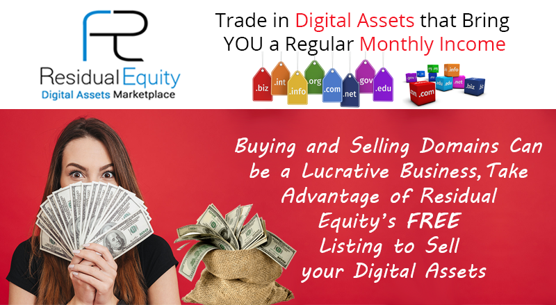 ResidualEquity's tweet photo. https://t.co/1u9m2xFIOx, a Marketplace that offers #freelisting of #digital assets and the lessee/renter get a great deal from the owner since its free listing. #selldomains #Auction #domainar #buydomains #buydomain #Startups #Brandable https://t.co/q9rbIxsMUR