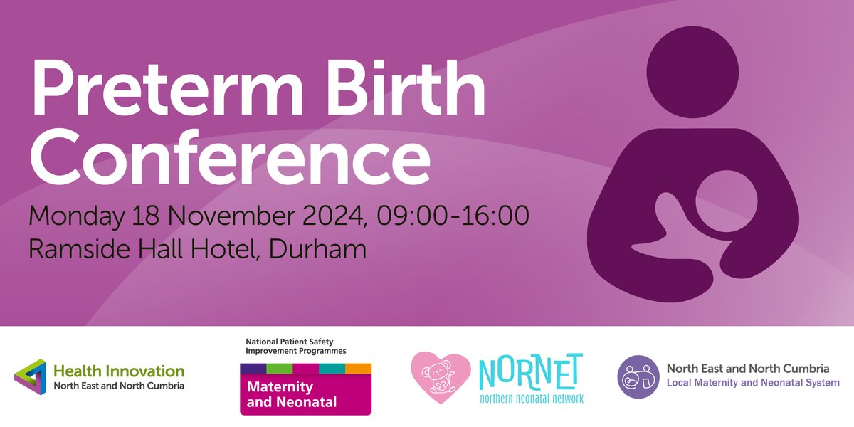 📣 Join us on 18th November 2024, 9am-4pm at Ramside Hall Hotel, Durham, for the Preterm Birth Conference. It will bring together regional and national experts to share good practices and highlight areas for improvement. 

Register here 👇 
eventbrite.co.uk/e/preterm-birt…