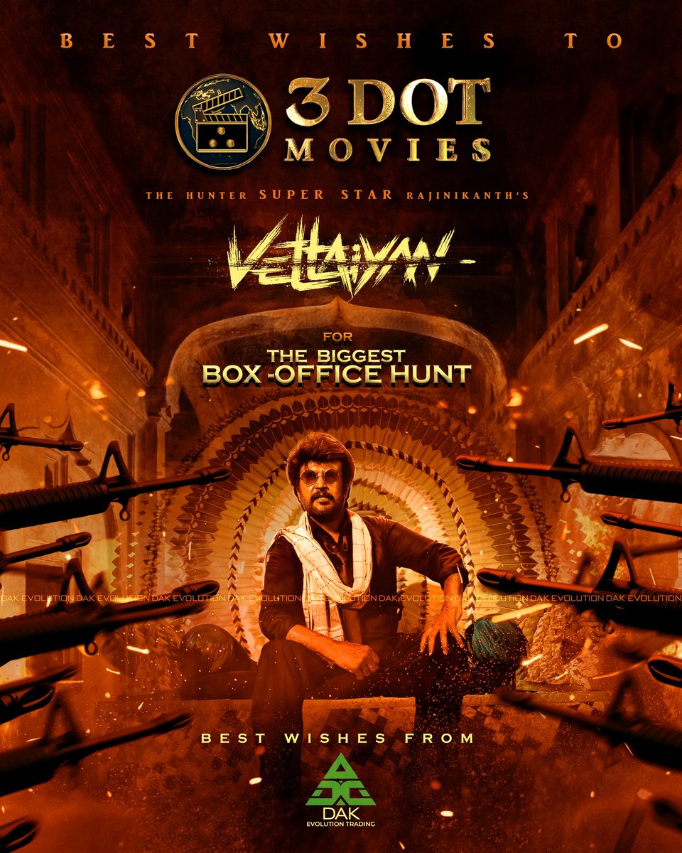 dak_evolution's tweet photo. Best Wishes @3DotMovies To Bagged #Vettaiyan Rights In Malaysia 🇲🇾 Sambavam Pandrom 🔥🔥

#rajinikanth #huntervarar #3dotmovies #dakevolutiontrading #dakevolution #thalaivar #superstar #thalaivarnirandharam https://t.co/JEYB8lSVBu