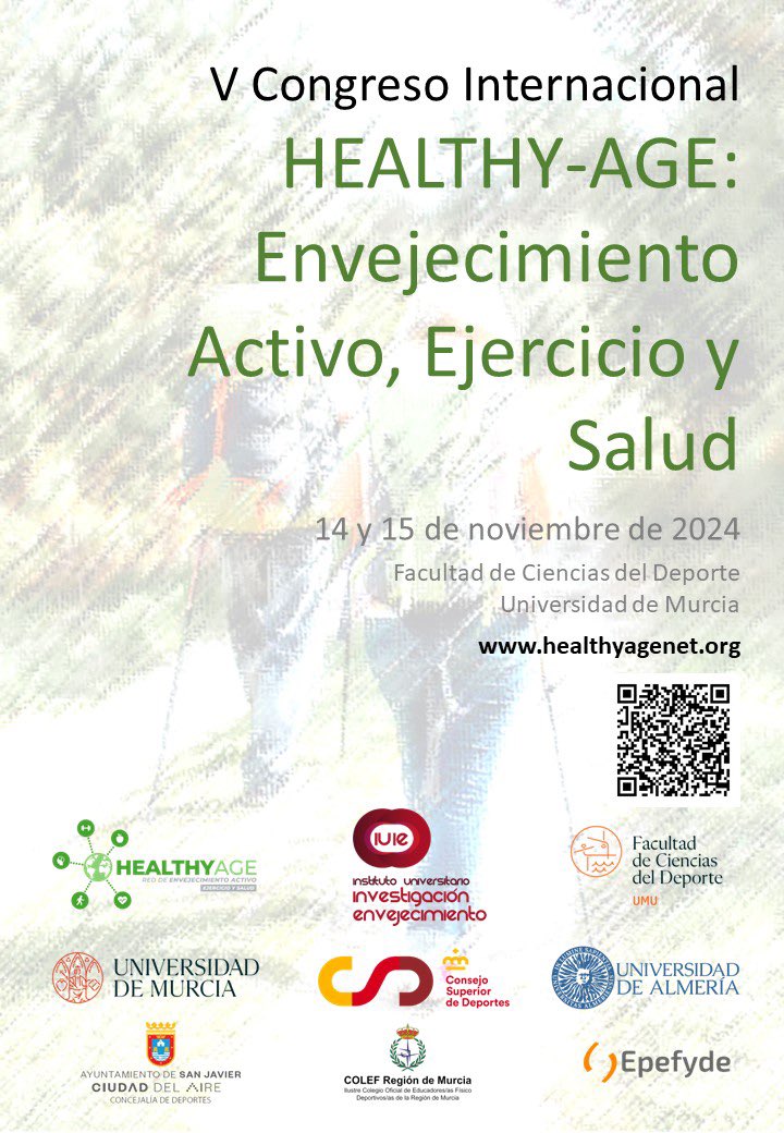 HealthyAgeNet (@healthyagenet) on Twitter photo Os esperamos en el V Congreso Internacional Healthy-Age: Envejecimiento Activo, Ejercicio y Salud.
🗓️ ¡Reserva la fecha!
14 y 15 de noviembre de 2024.
ℹ️ Más info: healthy-age-meeting.blogspot.com/?m=1
Organizan <a href="/umucafd/">CAFD UMU</a> <a href="/FacultadEducUAL/">Facultad Educa-UAL</a> <a href="/deportegob/">CSD</a> <a href="/Healthyagenet/">HealthyAgeNet</a> <a href="/UMU/">Universidad Murcia</a> <a href="/ualmeria/">Universidad de Almería</a> Os esperamos en el V Congreso Internacional Healthy-Age: Envejecimiento Activo, Ejercicio y Salud.
🗓️ ¡Reserva la fecha!
14 y 15 de noviembre de 2024.
ℹ️ Más info: healthy-age-meeting.blogspot.com/?m=1
Organizan <a href="/umucafd/">CAFD UMU</a> <a href="/FacultadEducUAL/">Facultad Educa-UAL</a> <a href="/deportegob/">CSD</a> <a href="/Healthyagenet/">HealthyAgeNet</a> <a href="/UMU/">Universidad Murcia</a> <a href="/ualmeria/">Universidad de Almería</a>
