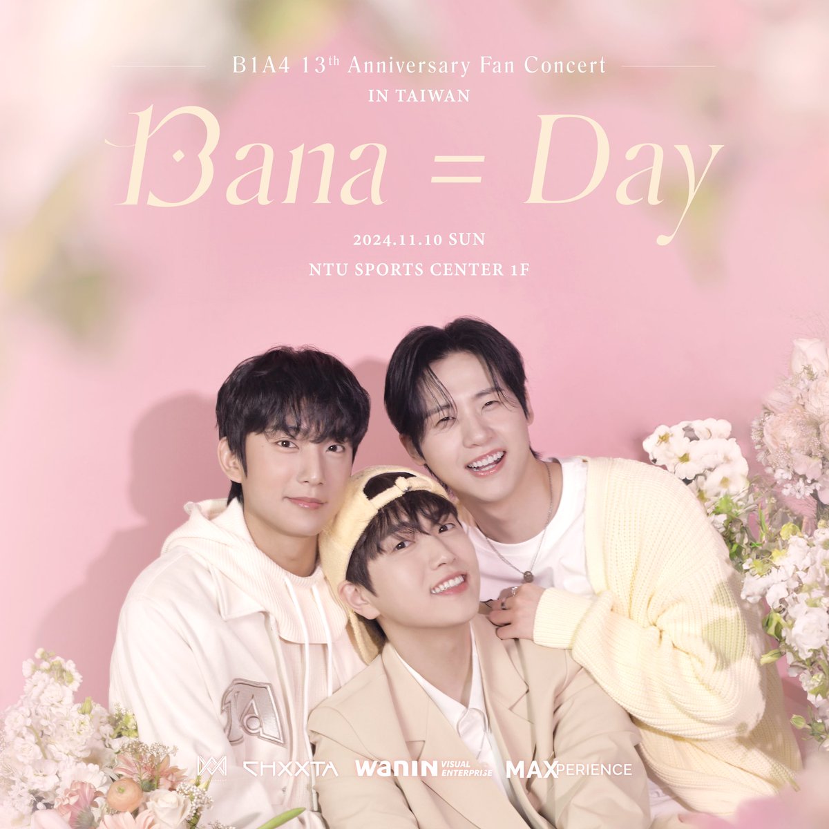 _B1A4OFFICIAL's tweet image. 2024 B1A4 13th Anniversary Fan Concert &amp;lt;13ANA=DAY&amp;gt; IN TAIWAN 티켓 오픈 안내

티켓 오픈 : 2024년 10월 9일 (수) PM 12:00 (GMT+8)
판매처 : ibon website, 세븐일레븐에 위치한 ibon 키오스크

📆공연 일시 : 2024년 11월 10일 (일) PM 6:00

#B1A4 
#13ANA_DAY #반하는_날