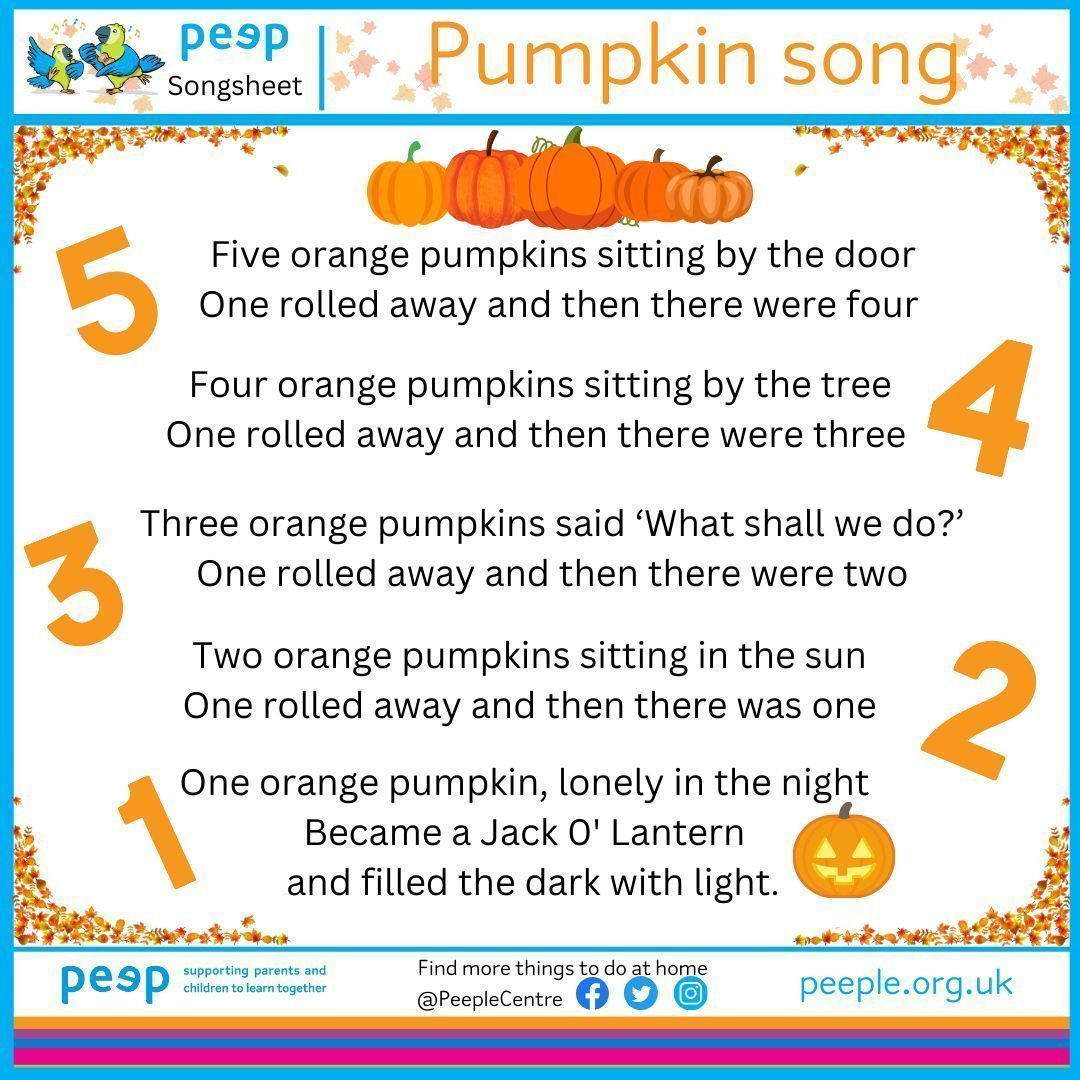 🎃Pumpkin season will be upon us soon - let’s get practicing! 

Young children learn about counting in so many ways: songs and rhymes, sharing stories, games and having fun as part of everyday life!