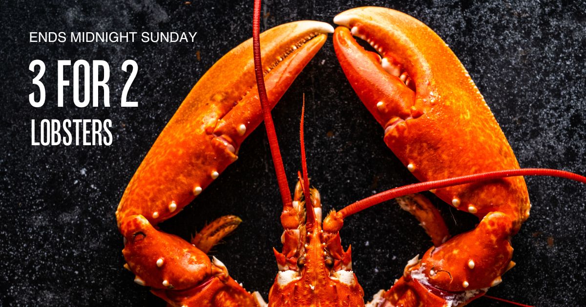 Join claws this week to celebrate one of our favourite days of the year - National Lobster Day!
 
Enjoy 3 for 2 on medium-size frozen lobsters for one week only &gt; bit.ly/49I3Qov