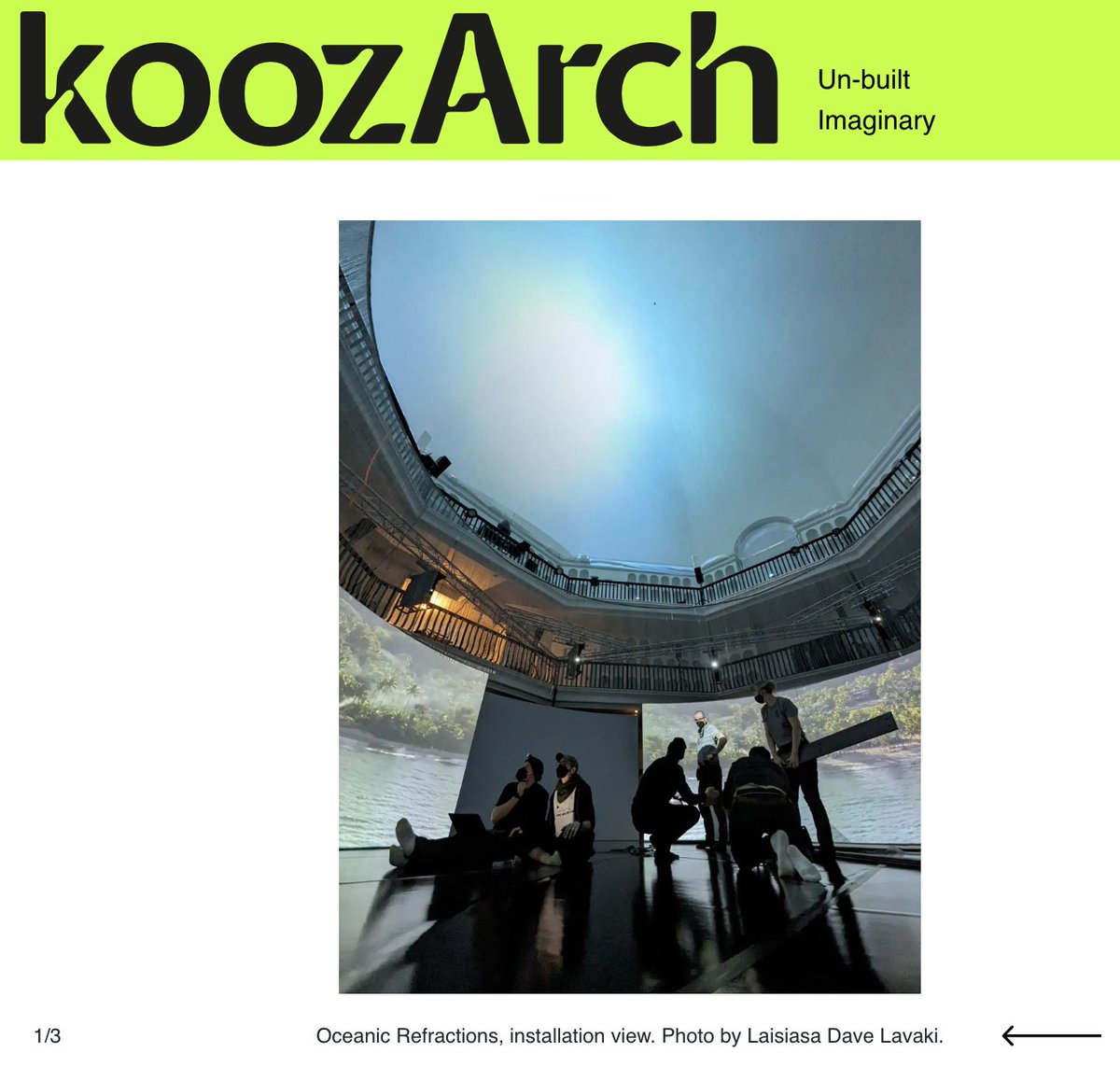 a pleasure to speak with taloi havini and <a href="/MNailatikau/">Mere Nailatikau</a> for @koozarch recently on oceanic listening, silence, architecture and storytelling koozarch.com/interviews/oce…