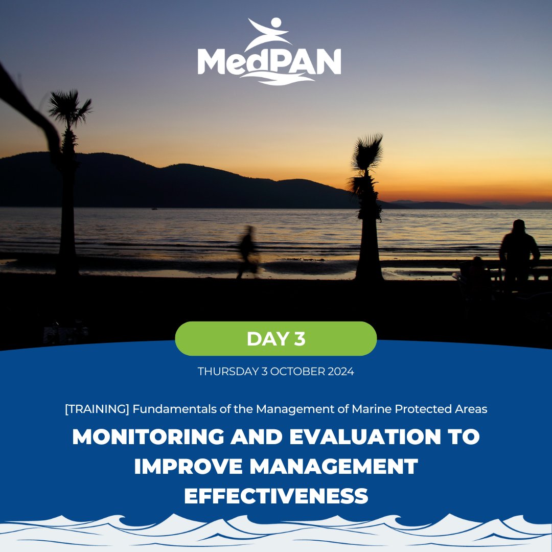Day 3 - October 3, 2024 [TRAINING] Fundamentals of the Management of Marine Protected Areas

🌊 Monitoring &amp; Evaluation (M&amp;E) in Action
Day 3 dives into M&amp;E as a critical tool for measuring the effectiveness of MPA management.

<a href="/theGEF/">Global Environment Facility (GEF)</a> <a href="/TheMedFund/">The MedFund</a> <a href="/akdenizkoruma/">Akdeniz Koruma Derneği</a>