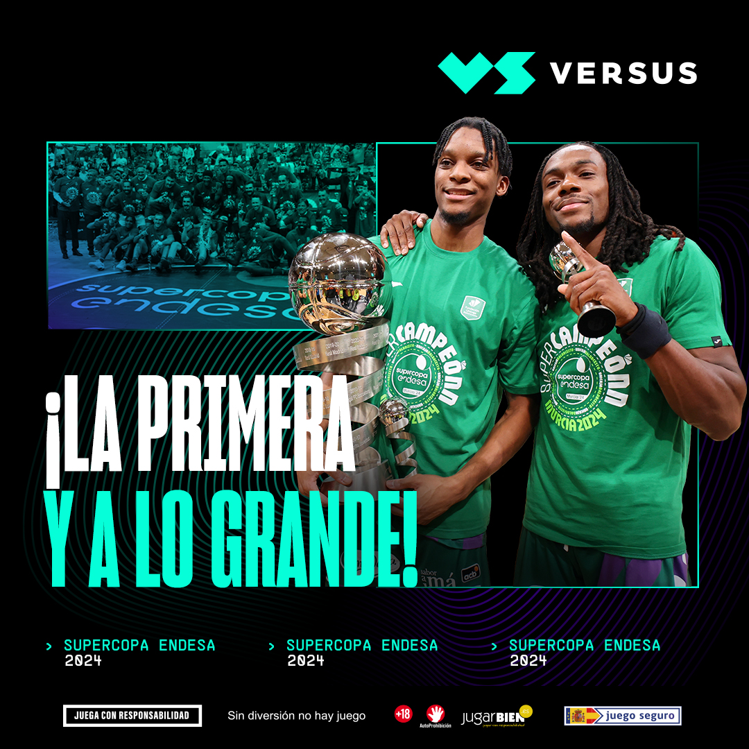 VERSUSapuestas's tweet photo. La #SuperCopaEndesa se tiñe de verde 🟢

El Unicaja de Málaga es el nuevo 𝗦𝘂𝗽𝗲𝗿𝗰𝗮𝗺𝗽𝗲𝗼́𝗻 🏅 https://t.co/G1Li8JMo9k