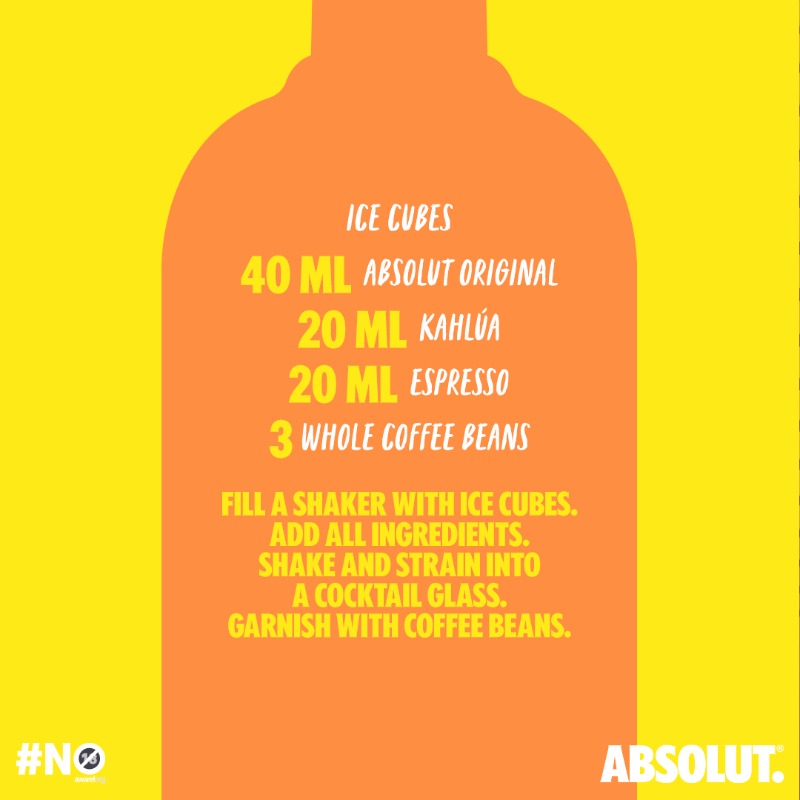 AbsolutSA's tweet photo. Introducing the Espresso Martini: the cool nostalgic who commands the room in a second. ☕🍸   Ready to turn up the energy? We know who’s got you covered...😏   Tag the friend who embodies the vibrant vibe!   #BornToMix #AbsolutSA #MixResponsibly #EspressoMartini