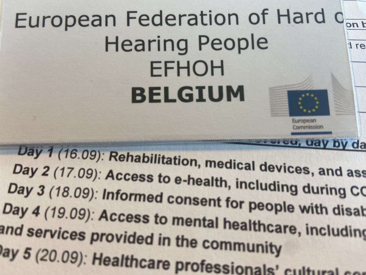 efhoh's tweet photo. Pictures from the Thematic Seminars on #AccessToHealthcare for Persons with Disabilities by ICF and EDF on behalf of HaDEA: an invaluable opportunity to represent and share insights from the hard of hearing community to work toward more inclusive healthcare systems.
#EFHOH https://t.co/8XiK0APtcq