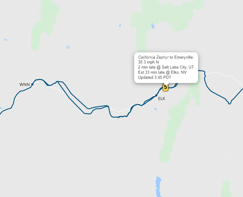 AmtrakStatus's tweet image. ALERT! 📷 #Train5 California Zephyr is running behind schedule by 0 hour and 33 minutes.
Need to know when it arrives? Track your train in real-time: trains-today.com/train/amtrak-5
📷 Stay on track with us! #TrainStatus #Amtrak #IntercityRailMap