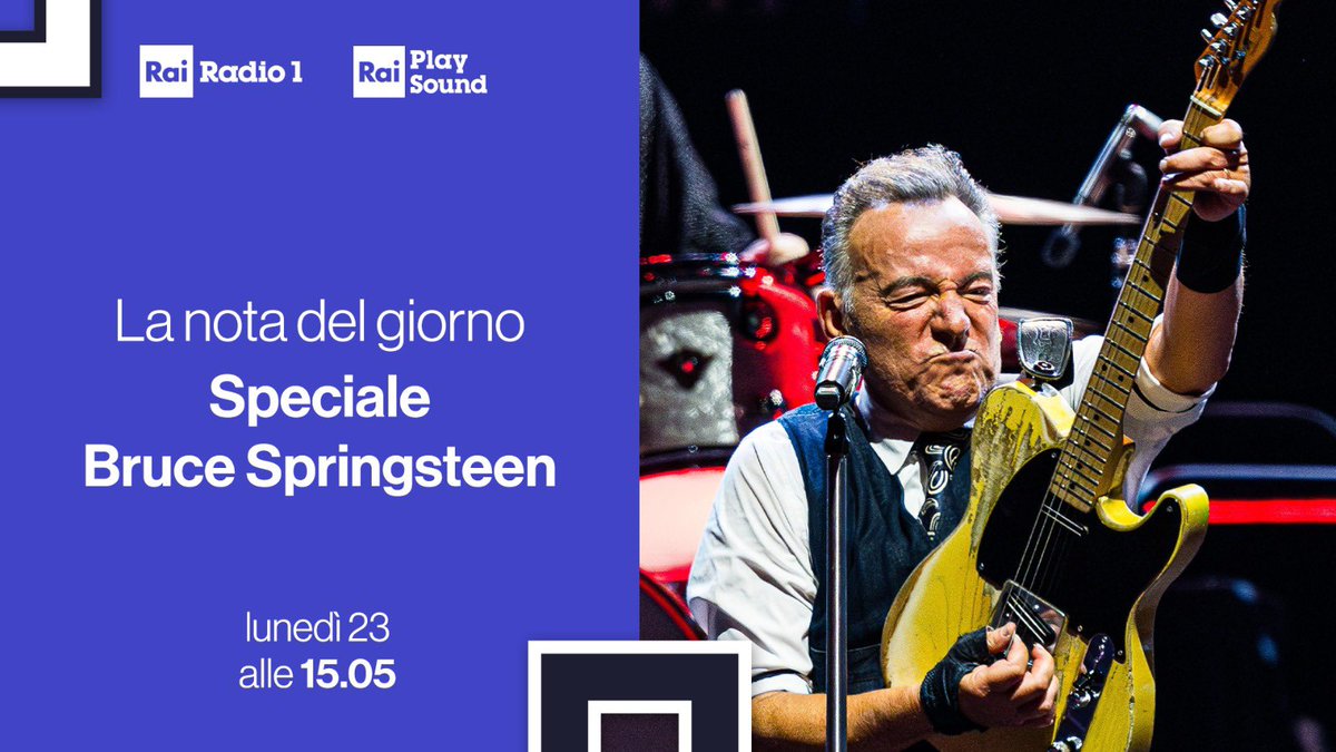 Rai Radio1 (@radio1rai) on Twitter photo 🎵 A #LaNotaDelGiorno con <a href="/johnvignola/">John Vignola</a> oggi #23settembre c’è lo Speciale #BruceSpringsteen
🎧 Ascolta dalle 15 su #Radio1 e <a href="/raiplaysound/">RaiPlay Sound</a>
👉 raiplaysound.it/radio1 🎵 A #LaNotaDelGiorno con <a href="/johnvignola/">John Vignola</a> oggi #23settembre c’è lo Speciale #BruceSpringsteen
🎧 Ascolta dalle 15 su #Radio1 e <a href="/raiplaysound/">RaiPlay Sound</a>
👉 raiplaysound.it/radio1