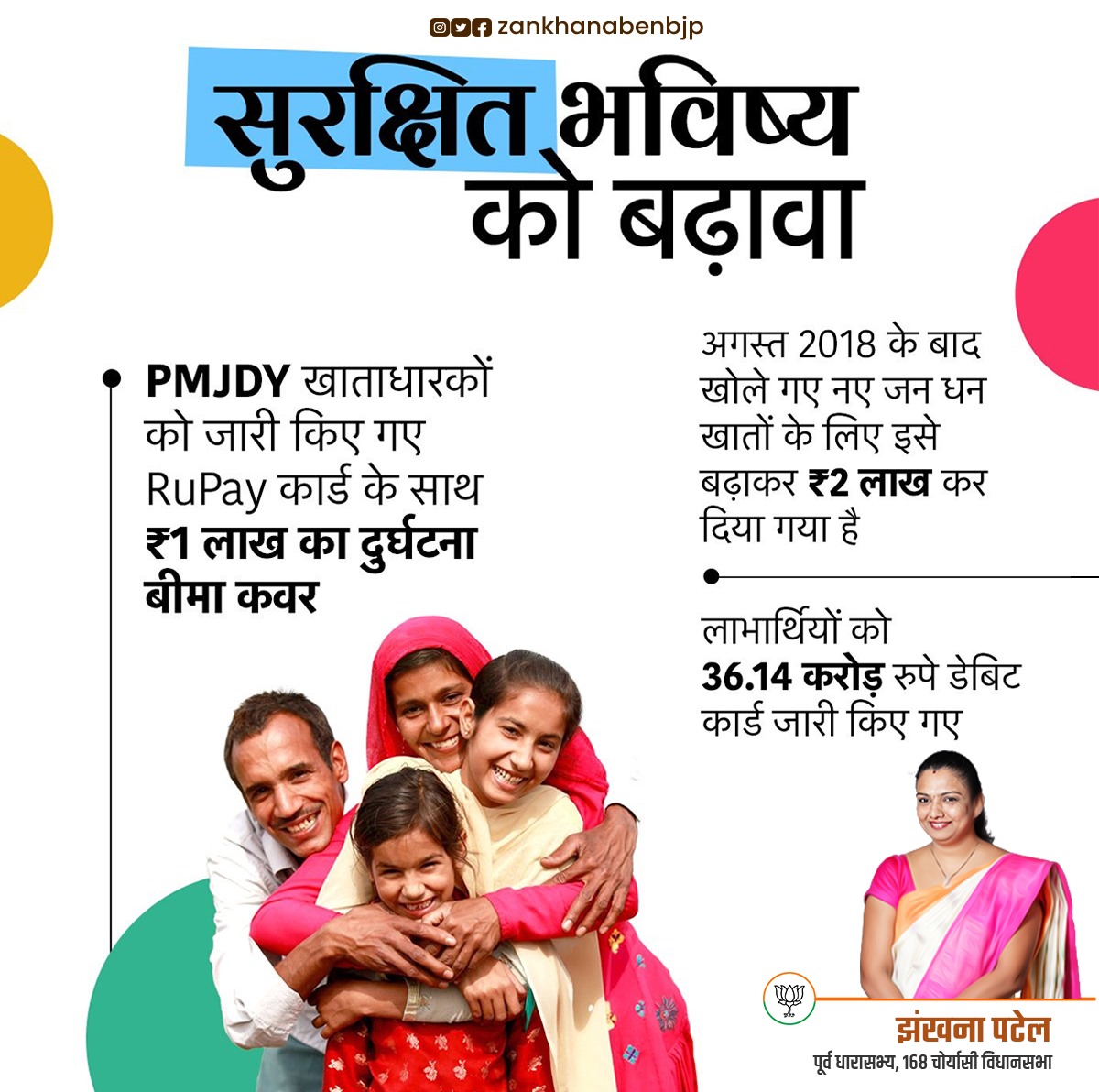 zankhanabenbjp's tweet photo. जन धन योजना के साथ, खाताधारकों को RuPay कार्ड के माध्यम से ₹1 लाख का दुर्घटना बीमा कवरेज मिलता है, जो अगस्त 2018 के बाद खोले गए खातों के लिए बढ़कर ₹2 लाख हो गया है।
#10YearsOfJanDhan
#NewIndia https://t.co/sP6kycR9Nu