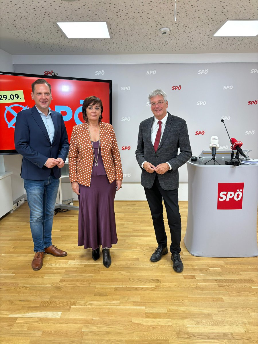 „Die #NRW24 ist eine Richtungsentscheidung. Österreich braucht einen Regierungswechsel ... Mit der SPÖ für mehr Gerechtigkeit, gegen Hass &amp; Hetze.“ 
Heute in PK nochmals gemeinsamer Appell von <a href="/philipkucher/">Philip Kucher</a> <a href="/OberraunerPetra/">Petra Oberrauner</a> &amp; mir.

ots.at/presseaussendu…