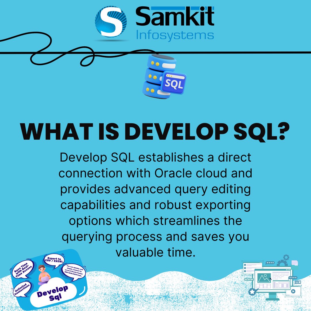 samkitinfoltd's tweet image. Unlock the full potential of Oracle Cloud with Develop SQL! Seamlessly connect, edit advanced queries, and export with ease. Save time and streamline your workflow like never before.
#developsql #intellisense #vscode #omron #intellisenseomron #sqlserver #sqlservermanagementsystem
