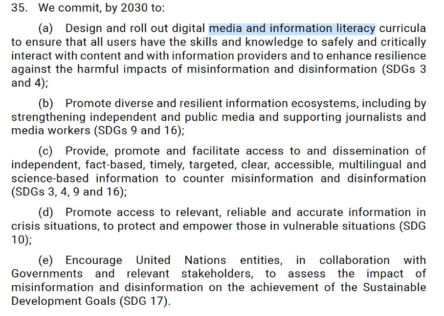 C'est une victoire pour l'EMI et tous ceux qui soutiennent cet enseignement du XXIe siècle! L'ONU l'a intégrée dans son compact pour le futur, en page 49! Un levier de plus pour l'intégrer dans l'éducation pour le changement! <a href="/DEFACTO_UE/">DE FACTO</a> <a href="/CemeaFr/">Cemea France</a> <a href="/UNESCOEU/">UNESCO EU</a> 
<a href="/FulbrightFrance/">Fulbright France</a>