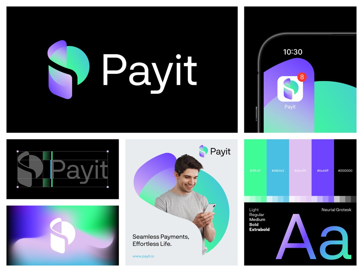 spgmarks's tweet photo. The PayIt logo merges a wallet and a coin, symbolizing secure digital transactions. Its modern typography and green-purple color scheme convey trust, growth, and creativity. This design represents a reliable and user-friendly digital payment platform.

#branding https://t.co/LdpJm9aXs0