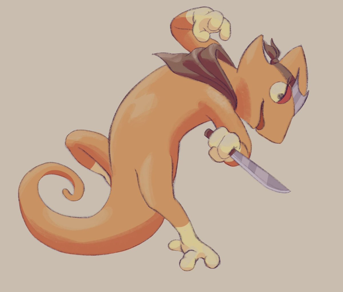 ClayArgil's tweet image. Chameleon 
#art #lizard #krita #digitalart