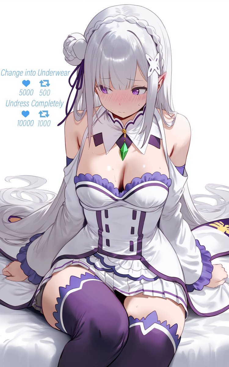Setsu2D's tweet photo. Emilia (Re:Zero) - Undressing Challenge 💮 https://t.co/plrgDARgrk