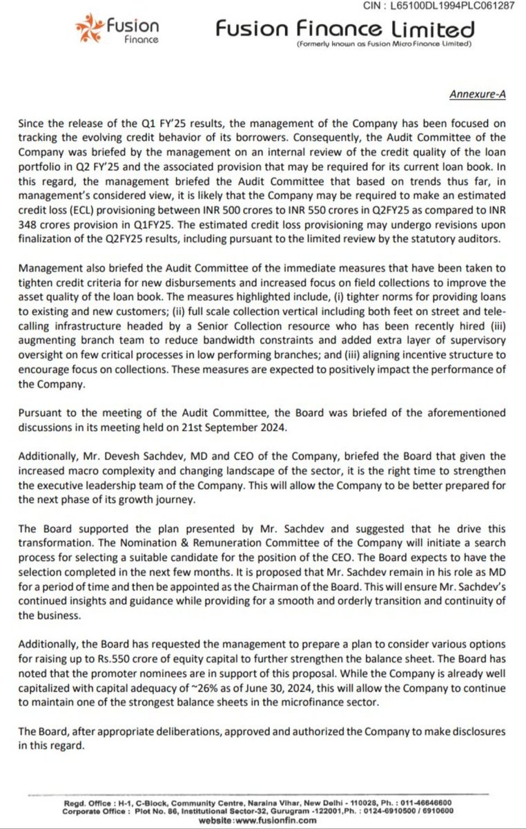 khushalmundra's tweet photo. Radhey Radhey.
Game over for fusion microfinance
Always stick to good quality stocks. The reason why dnt trust Arman (sabka darling), equitas etc.
I always stick to ujjivan!
Just read this horrific disclosure 🙈🙈
#FusionMicro #FusionMicrofinance #Fusion https://t.co/GTQxLEN09P