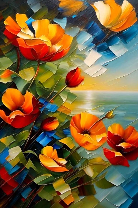 What do you think of the thick brush strokes? I put this in my Paintings collection. caseyartprints.com 
 - #flowers #floral #paintings #flower