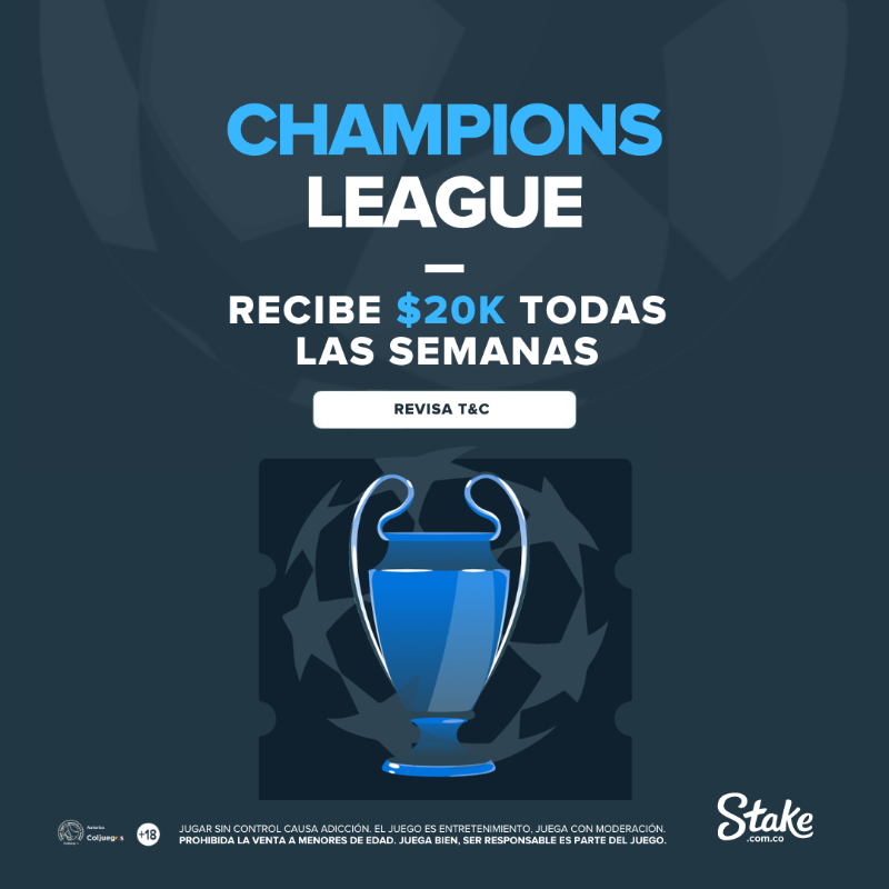StakeColombia's tweet photo. ¡Stakers! Apuesta $200,000 COP en cualquier deporte y recibe una freebet de $20,000 COP para la Champions League cada semana. ¡No te lo pierdas, juega ya! Aplican T&amp;C
