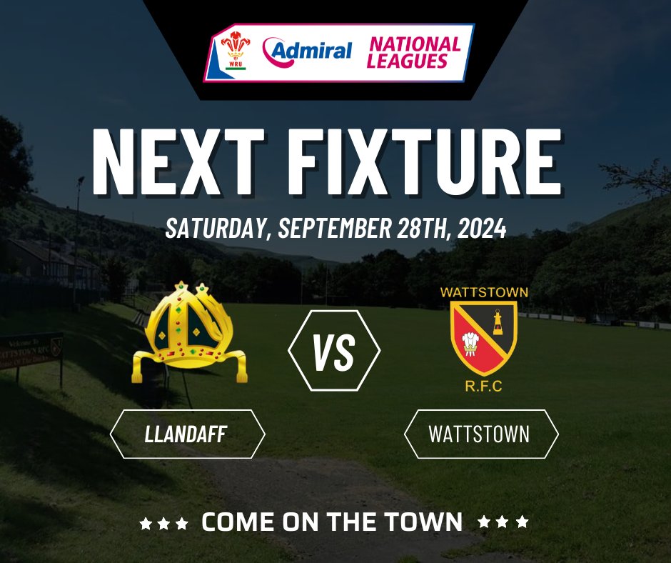 WATTSTOWNRFC's tweet image. Our next fixture takes us down to the capital to face @Llandaff_RFC

It's always a tough encounter, but the boys are all pumped and focused and looking to make it 3 from 3.

See you there!

#COTT #COMMUNITYCLUB
🔴⚫🏉🦆