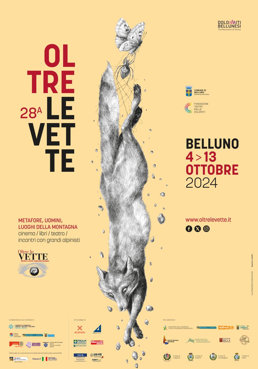 Ritorna, a Belluno, "Oltre le vette" il festival dedicato alla montagna. Nel calendario del festival 50 eventi: ecco il programma, ricco di novità ➡️oltrelevette.it/2024/09/19/dal…