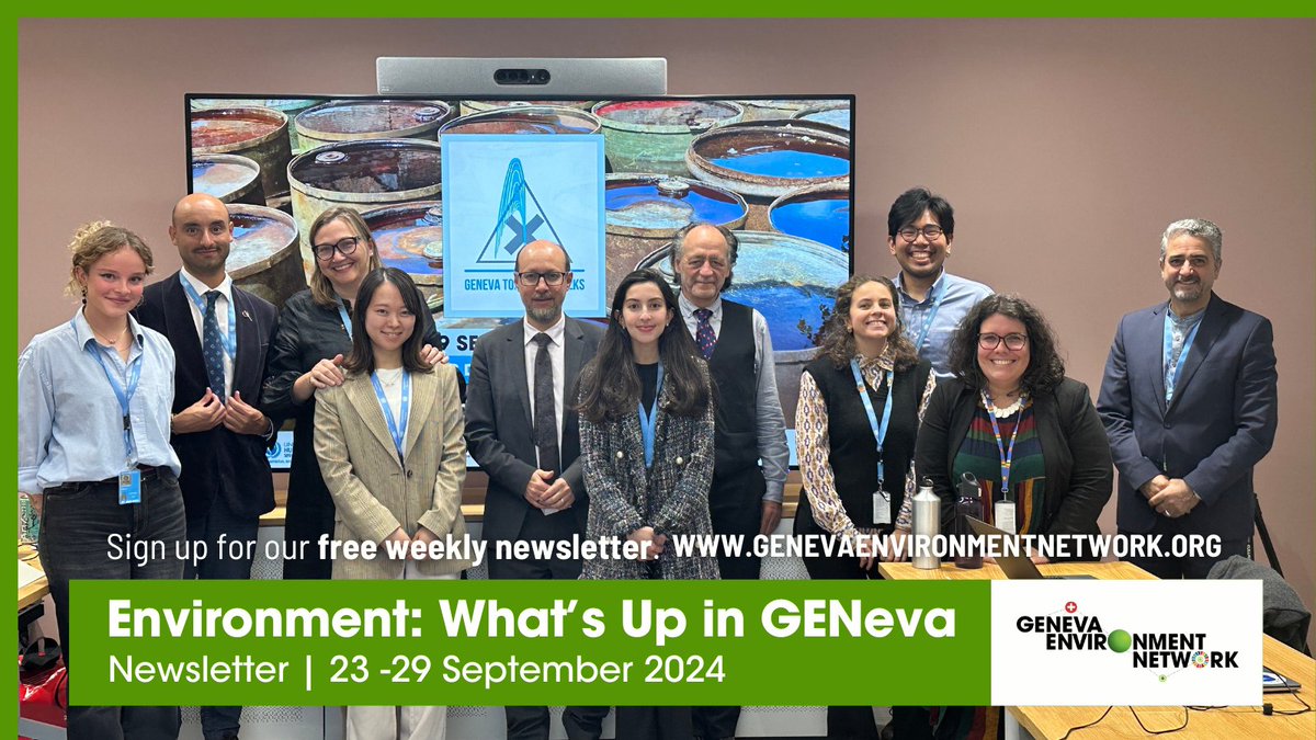 GENeva Environment Network (@genetwork) on Twitter photo #Environment: What's Up in #GENeva from 23-29 Sep?
✅ Env't @ #HRC57
✅ Scientists Engagement #SPPCWP | #GEN25
✅ <a href="/GVAGrad_HCGS/">Hoffmann Centre for Global Sustainability</a> Launch
✅ #ClimateChange Impacts
✅ Intl Geneva @ #UNGA79
✅ #GreenAutumn
✅ & more
Check events, #jobs, suggestions & more ▶️ tiny.cc/GEN23-29Sep24 #Environment: What's Up in #GENeva from 23-29 Sep?
✅ Env't @ #HRC57
✅ Scientists Engagement #SPPCWP | #GEN25
✅ <a href="/GVAGrad_HCGS/">Hoffmann Centre for Global Sustainability</a> Launch
✅ #ClimateChange Impacts
✅ Intl Geneva @ #UNGA79
✅ #GreenAutumn
✅ & more
Check events, #jobs, suggestions & more ▶️ tiny.cc/GEN23-29Sep24